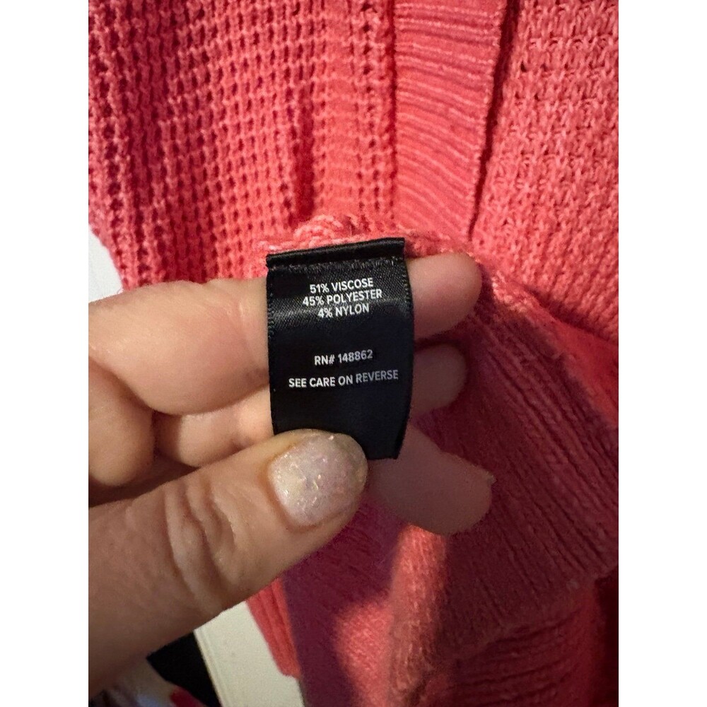 Torrid size 2 salmon pink orange chunky knit cardigan sweater - Picture 4 of 6